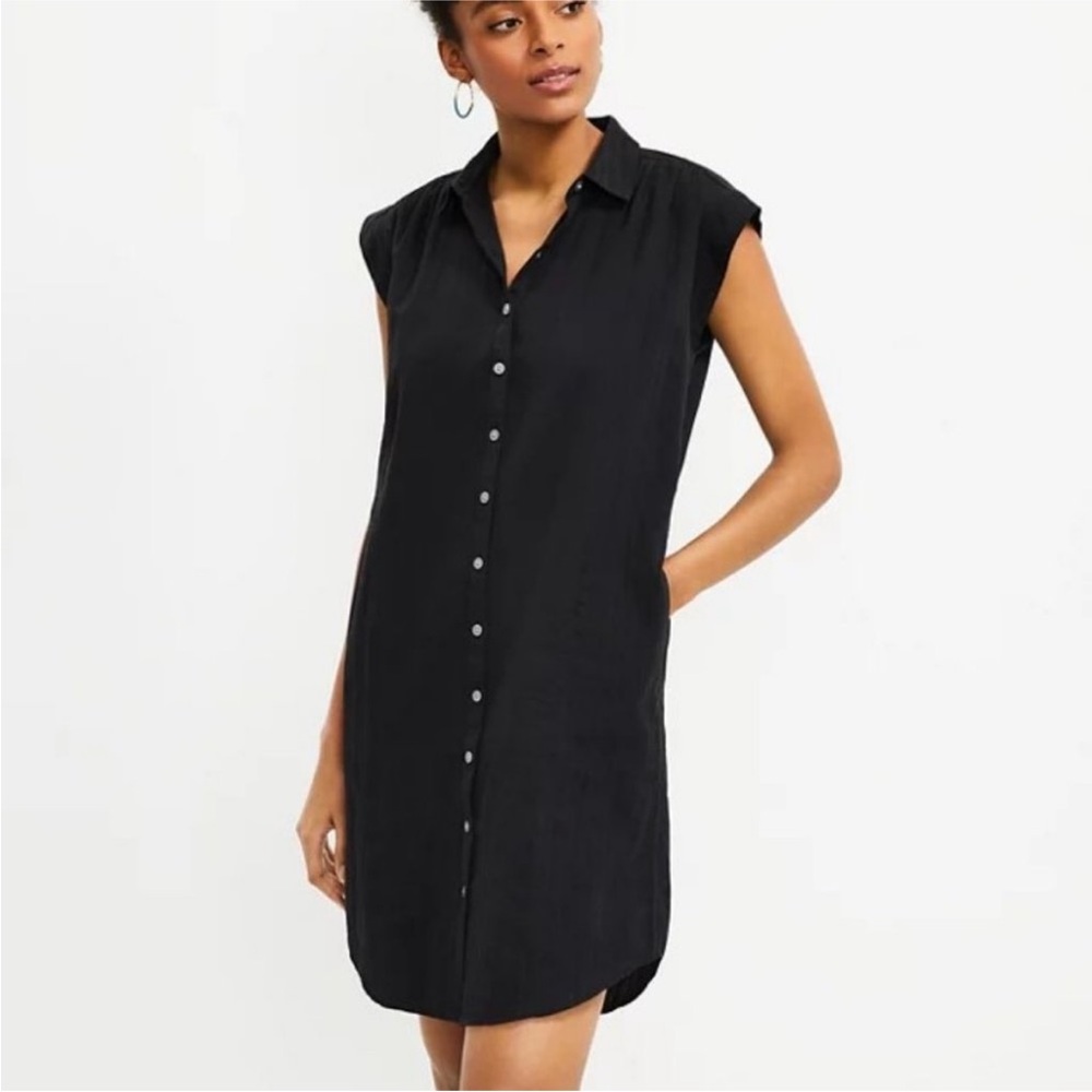 LOFT Textured Dolman Pocket Shirtdress, Medium, new with tags